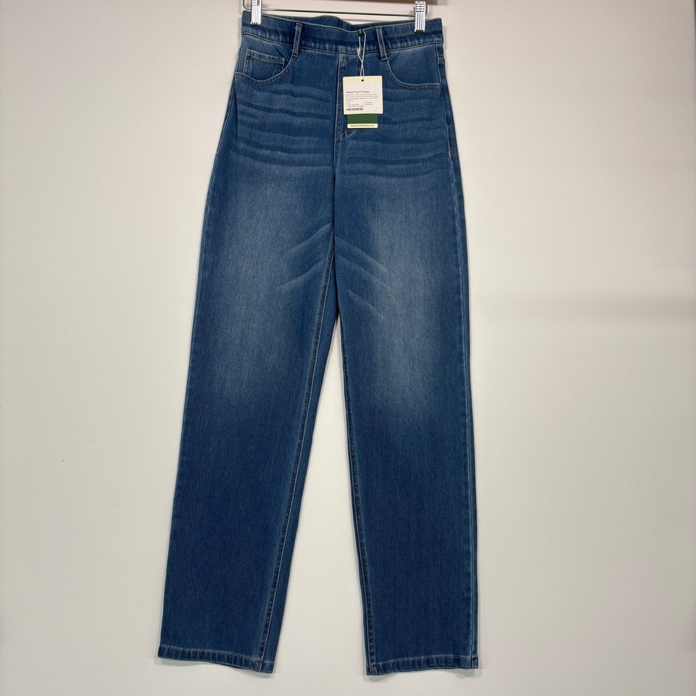 NWT Halara Women Pants S Blue Flex Denim High Waisted Straight Leg Stretch Jeans